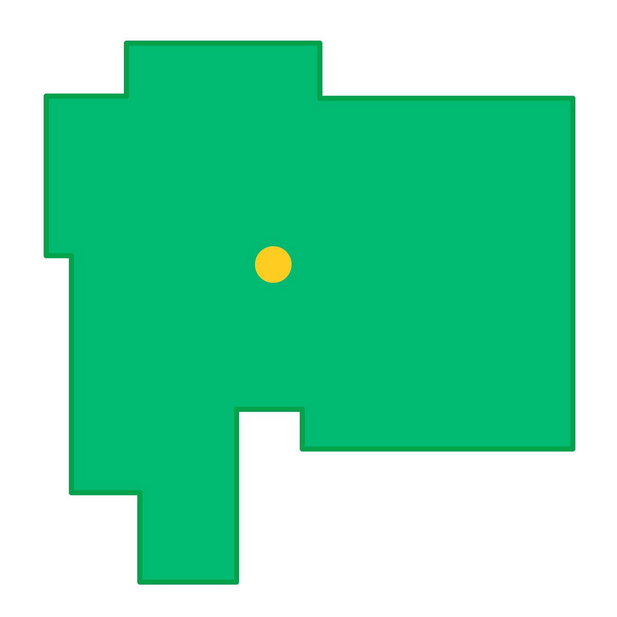山梨県の無料フリーイラスト|簡易・県庁あり・四角(緑)
