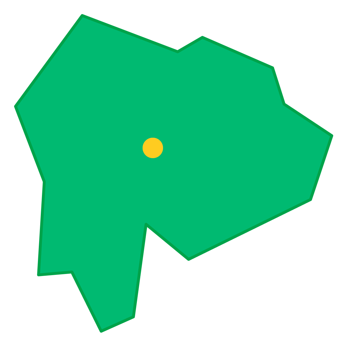山梨県の無料フリーイラスト|簡易・県庁あり・三角(緑)