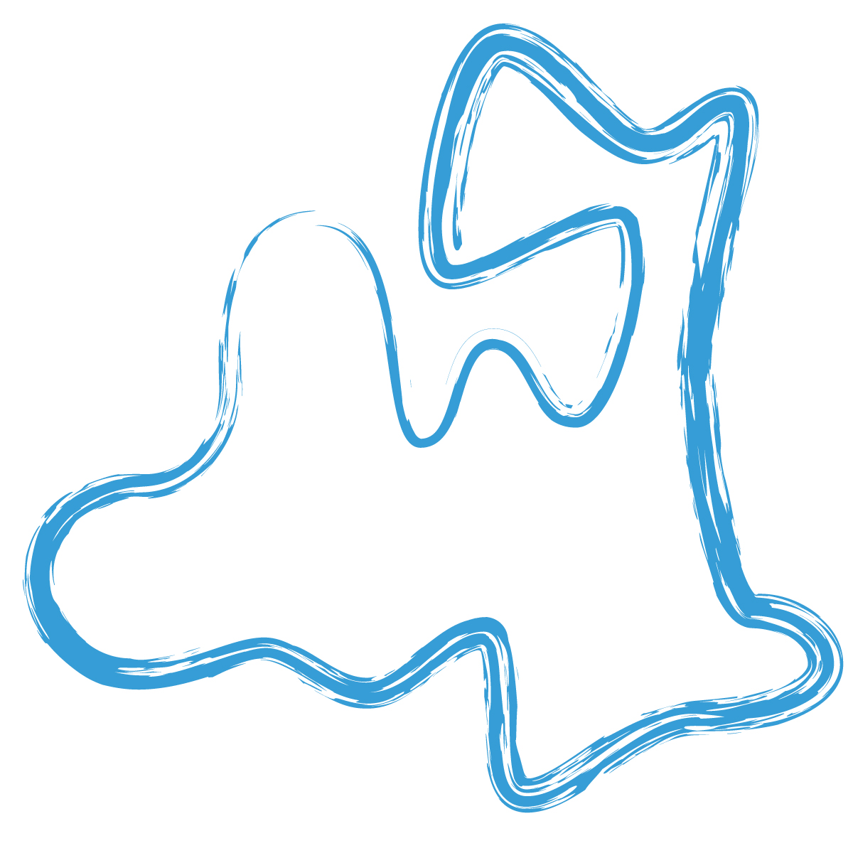 青森県の無料フリーイラスト｜簡易・毛筆(青)