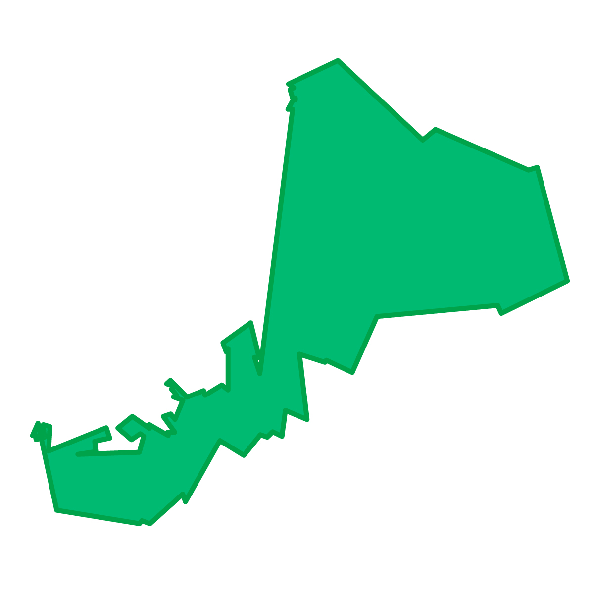 福井県の無料フリーイラスト｜簡易・単純化(緑)