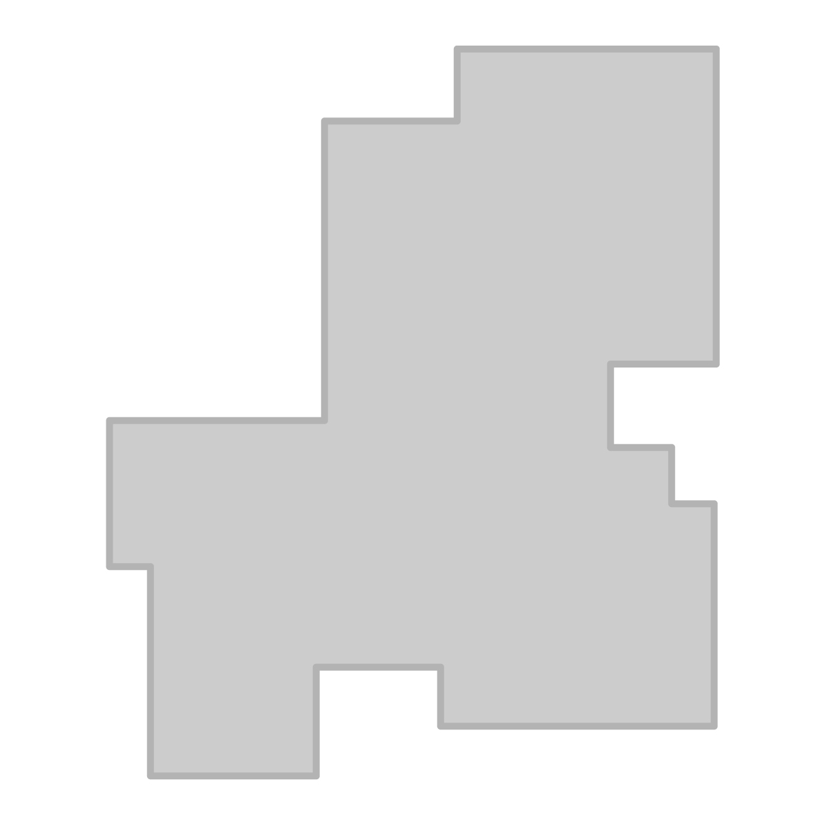 岐阜県の無料フリーイラスト｜簡易・四角(グレー)