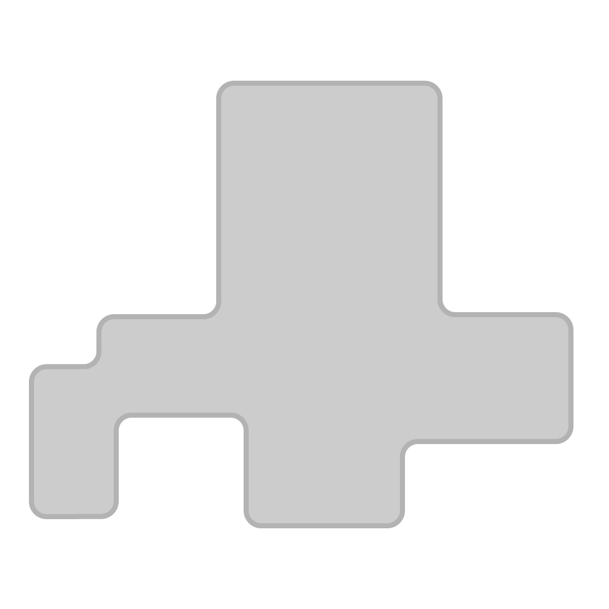 北海道の無料フリーイラスト｜簡易・角丸(グレー)