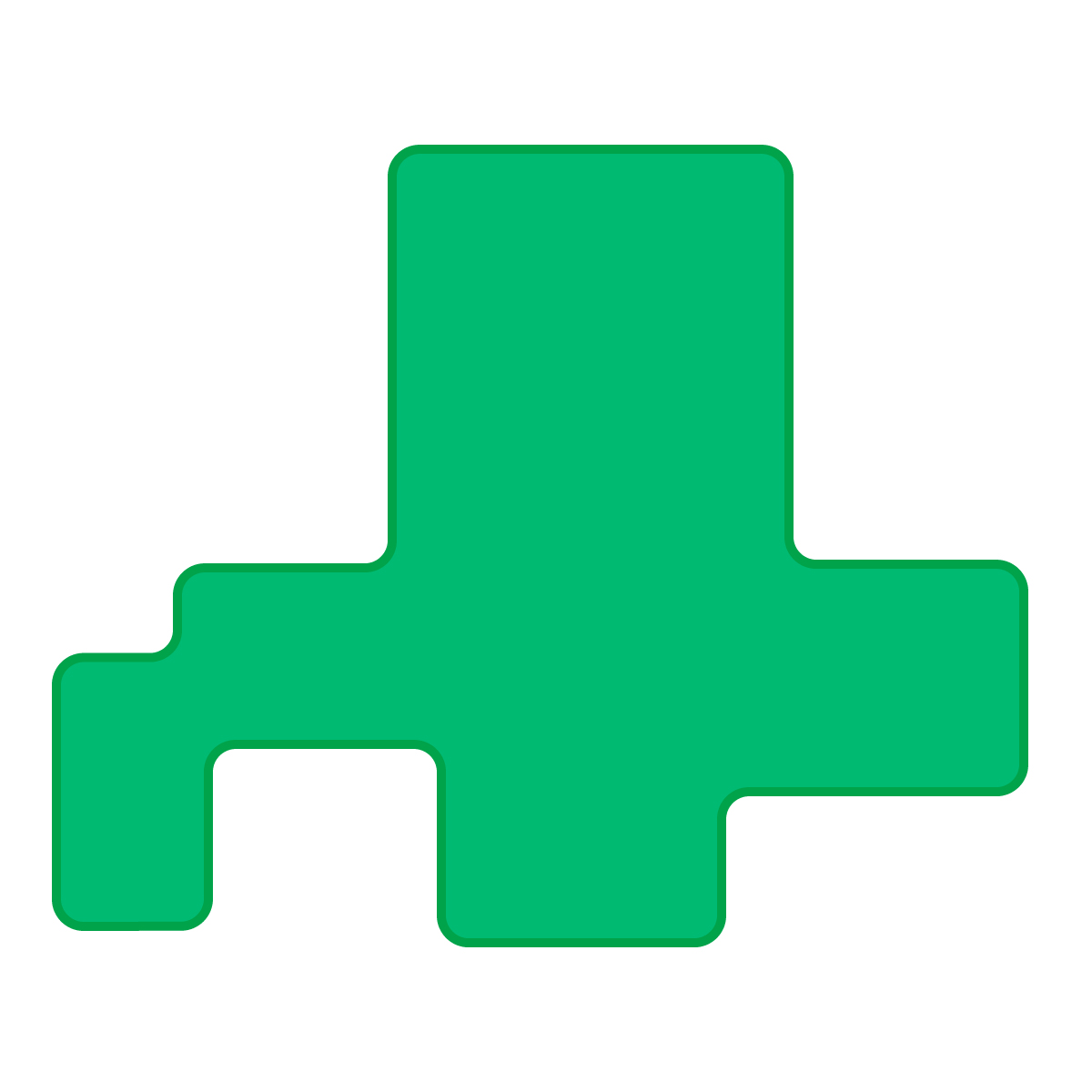 北海道の無料フリーイラスト｜簡易・角丸(緑)