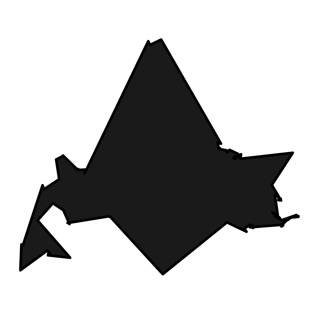 北海道の無料フリーイラスト｜簡易・単純化(黒)