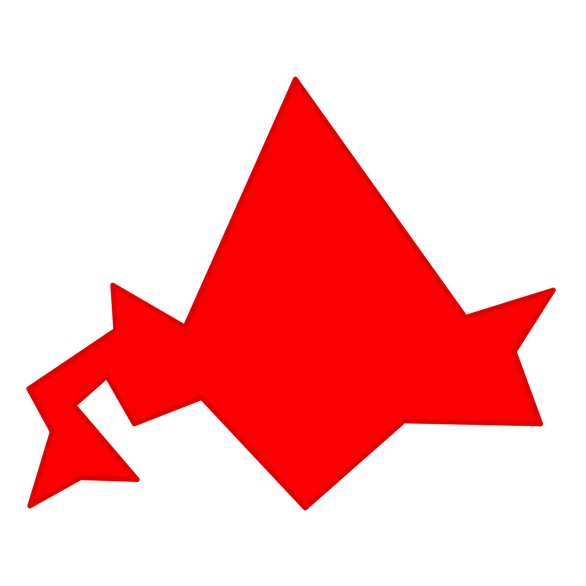 北海道の無料フリーイラスト｜簡易・三角(赤)
