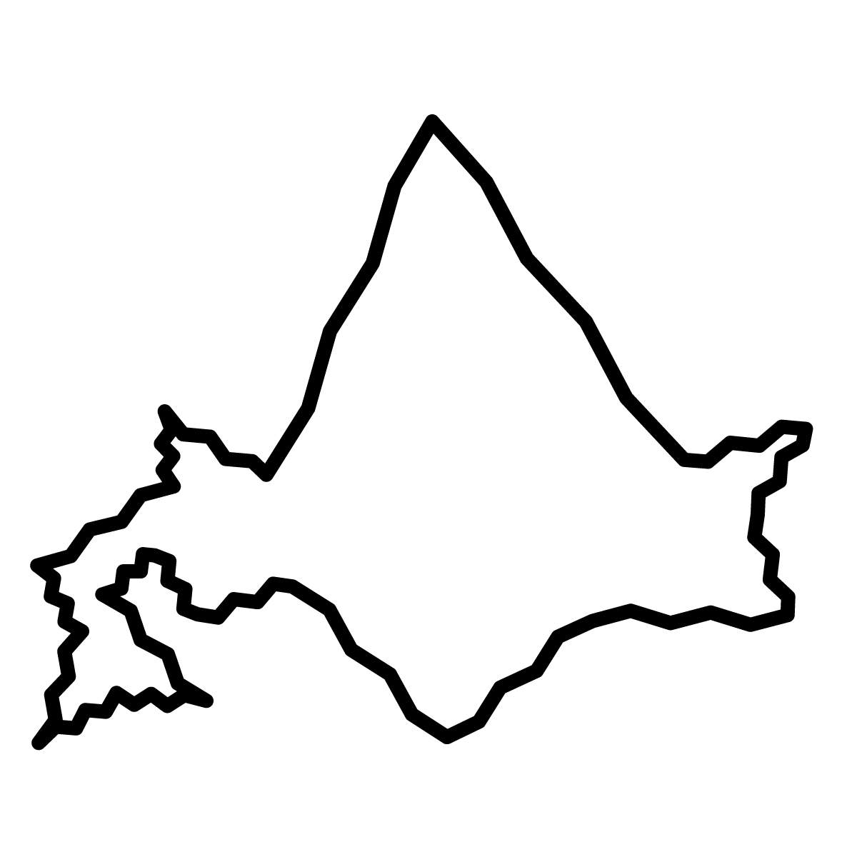 北海道の無料フリーイラスト｜簡易・ジグザグ(黒)