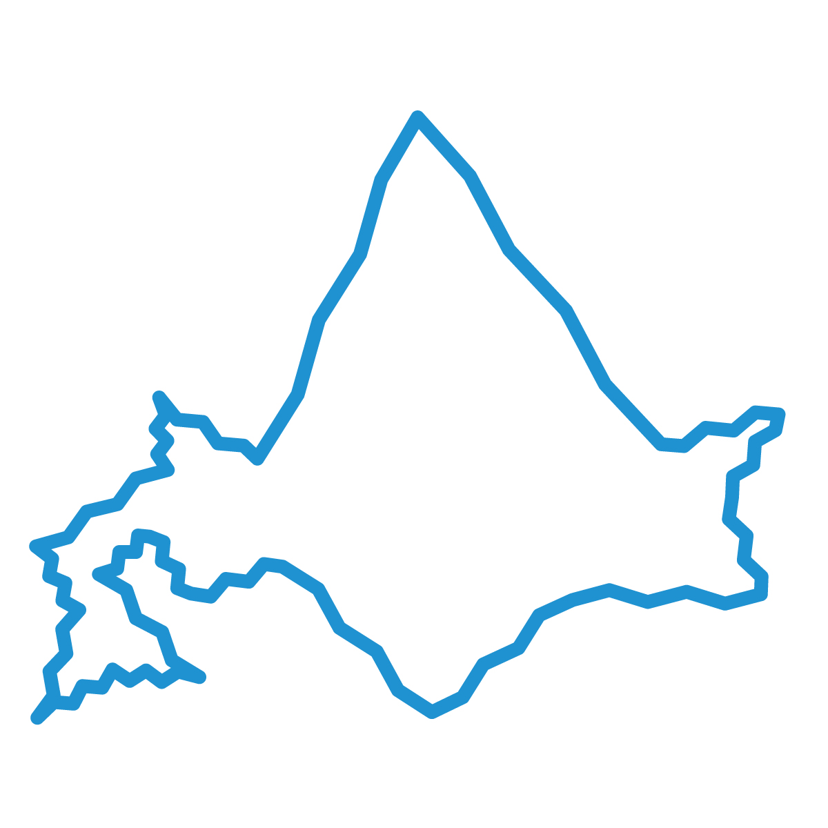 北海道の無料フリーイラスト｜簡易・ジグザグ(青)