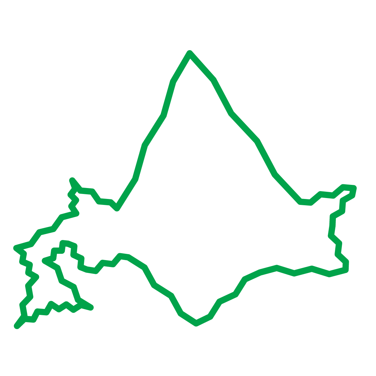 北海道の無料フリーイラスト｜簡易・ジグザグ(緑)