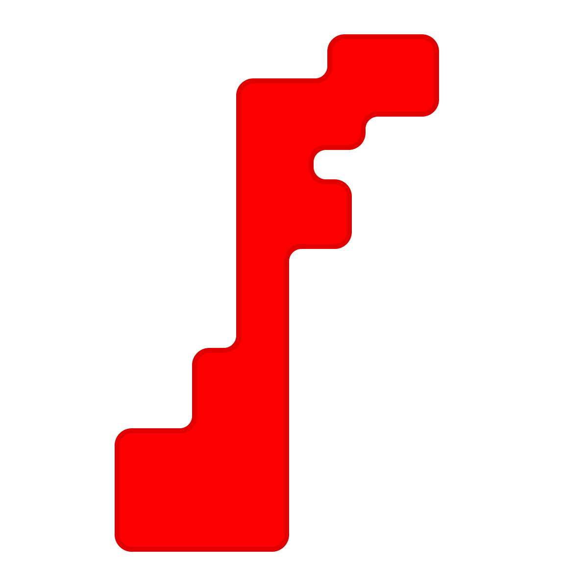 石川県の無料フリーイラスト｜簡易・角丸(赤)