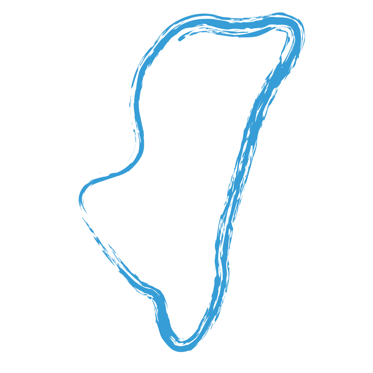 宮崎県の無料フリーイラスト｜簡易・毛筆(青)