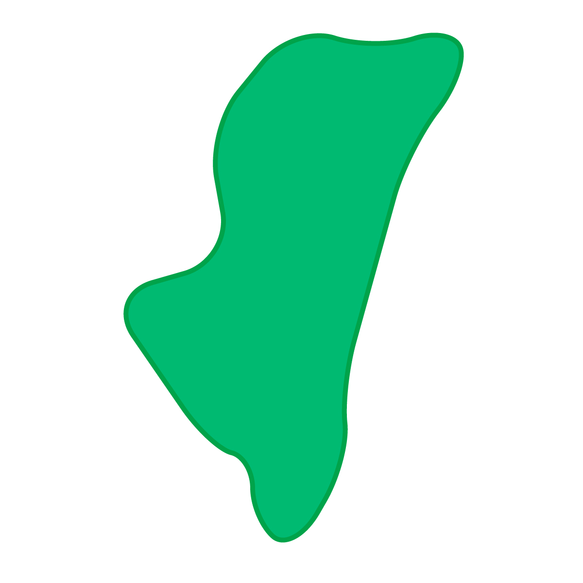 宮崎県の無料フリーイラスト｜簡易・曲線(緑)