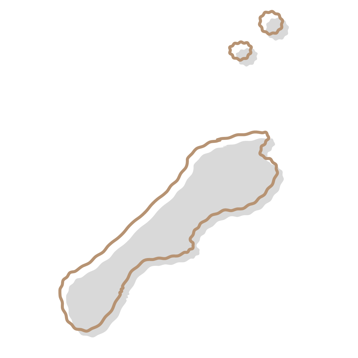島根県の無料フリーイラスト｜簡易・イラスト風(グレー)