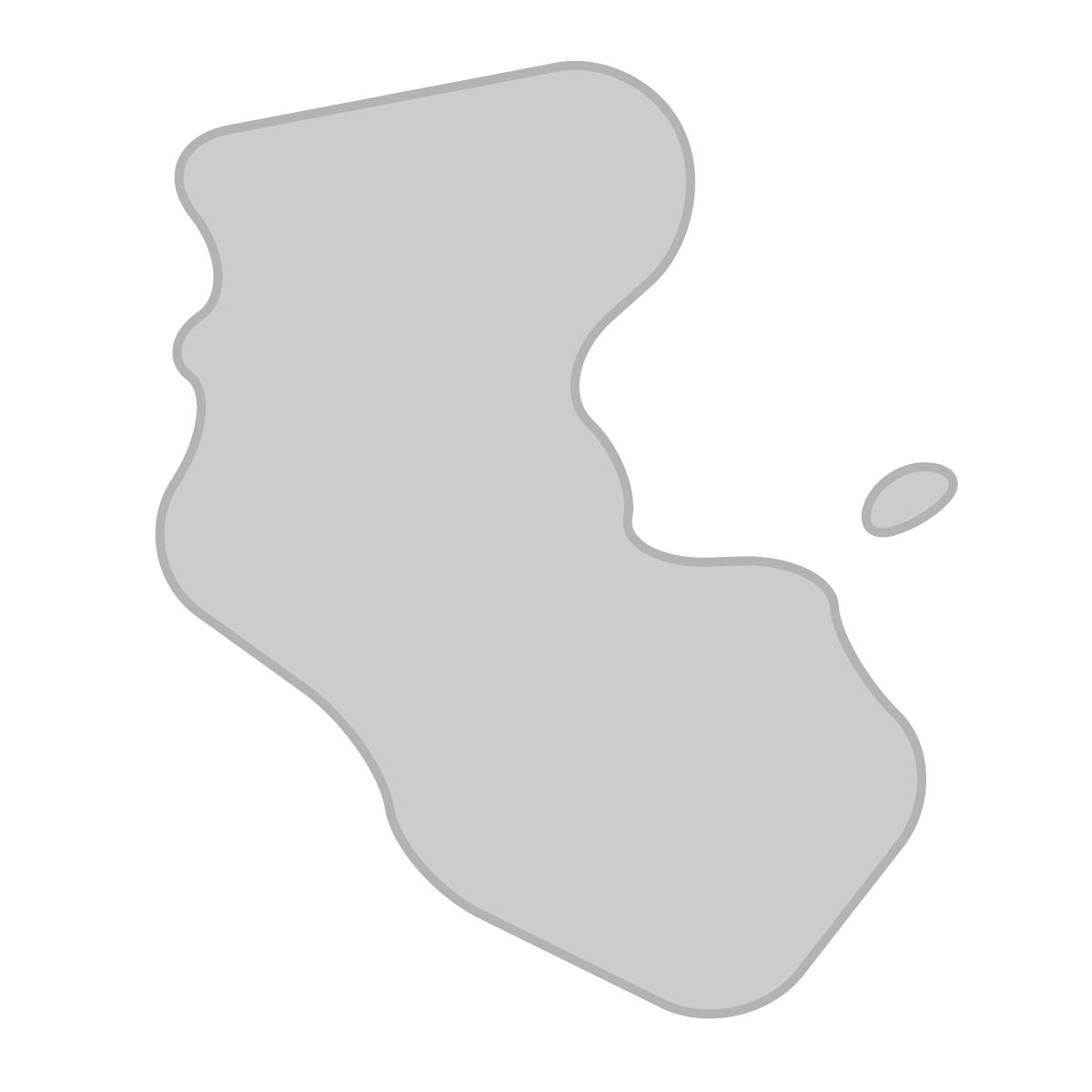 和歌山県の無料フリーイラスト｜簡易・曲線(グレー)