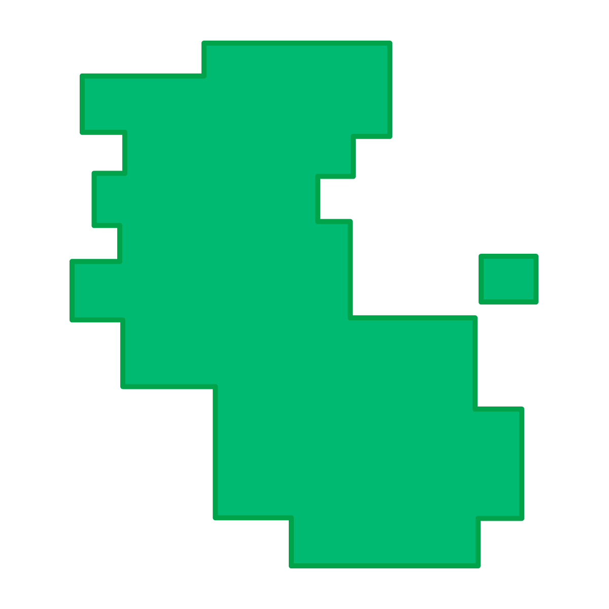 和歌山県の無料フリーイラスト｜簡易・四角(緑)