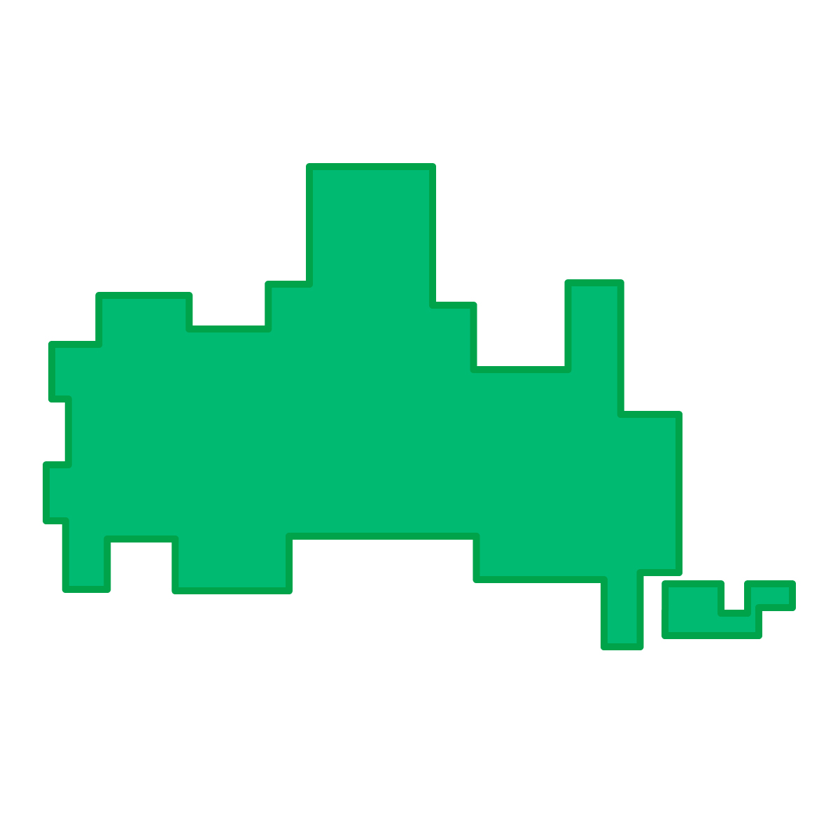 山口県の無料フリーイラスト｜簡易・四角(緑)