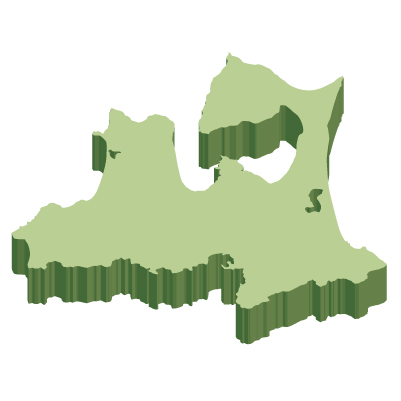 青森県の無料フリーイラスト|文字なし・立体(緑)