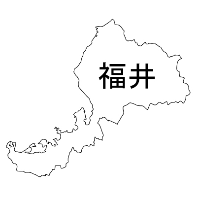福井県の無料フリーイラスト｜日本語・都道府県名あり(白)