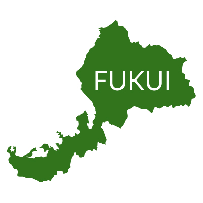 福井県の無料フリーイラスト｜英語・都道府県名あり(緑)