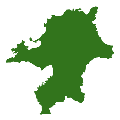 福岡県の無料フリーイラスト｜文字なし(緑)