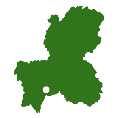岐阜県の無料フリーイラスト|文字なし・県庁所在地あり(緑)