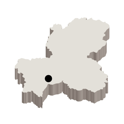 岐阜県の無料フリーイラスト｜文字なし・県庁所在地あり・立体(白)