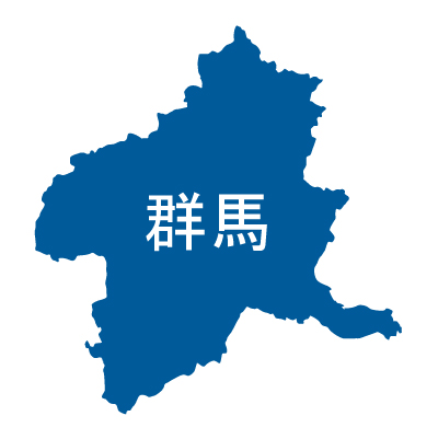群馬県の無料フリーイラスト｜日本語・都道府県名あり(青)