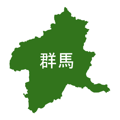 群馬県の無料フリーイラスト｜日本語・都道府県名あり(緑)