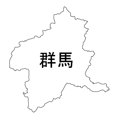 群馬県の無料フリーイラスト|日本語・都道府県名あり(白)