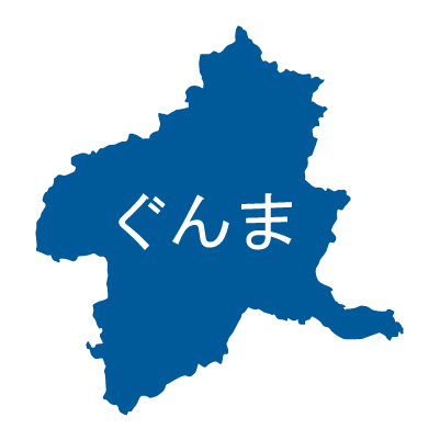 群馬県の無料フリーイラスト|日本語・ひらがな・都道府県名あり(青)