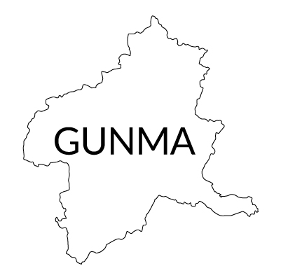 群馬県の無料フリーイラスト|英語・都道府県名あり(白)