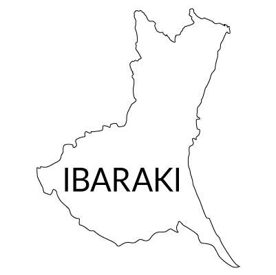 茨城県の無料フリーイラスト|英語・都道府県名あり(白)
