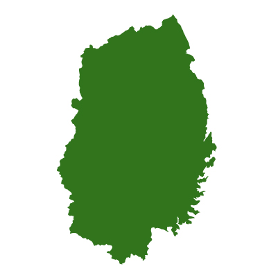 岩手県の無料フリーイラスト｜文字なし(緑)