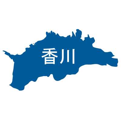 香川県の無料フリーイラスト｜日本語・都道府県名あり(青)