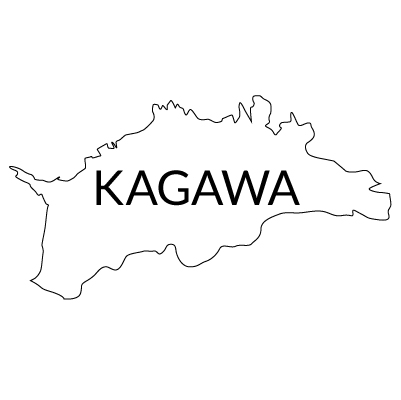 香川県の無料フリーイラスト|英語・都道府県名あり(白)