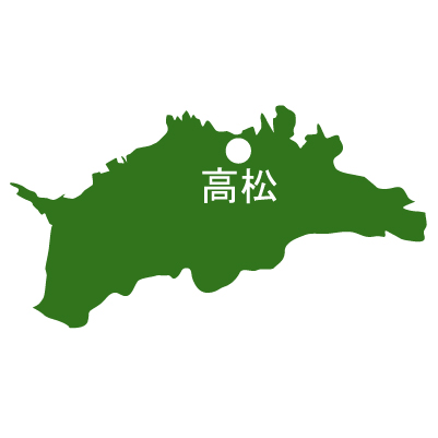 香川県の無料フリーイラスト｜日本語・県庁所在地あり(緑)