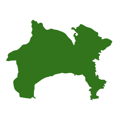 神奈川県の無料フリーイラスト｜文字なし(緑)