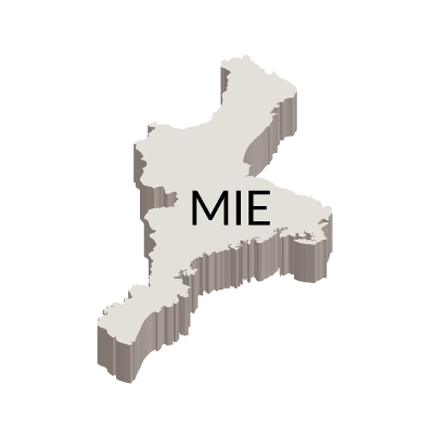 三重県の無料フリーイラスト｜英語・都道府県名あり・立体(白)