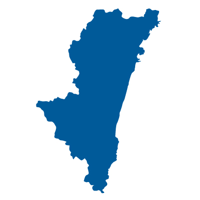 宮崎県の無料フリーイラスト｜文字なし(青)