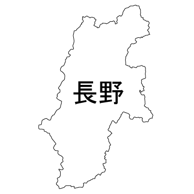 長野県の無料フリーイラスト｜日本語・都道府県名あり(白)