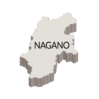 長野県の無料フリーイラスト｜英語・都道府県名あり・立体(白)
