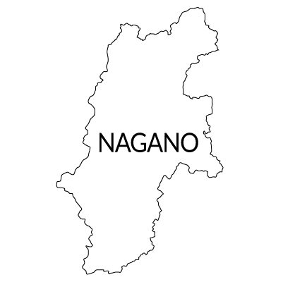 長野県の無料フリーイラスト｜英語・都道府県名あり(白)