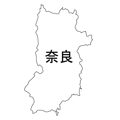 奈良県の無料フリーイラスト｜日本語・都道府県名あり(白)