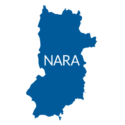 奈良県の無料フリーイラスト｜英語・都道府県名あり(青)