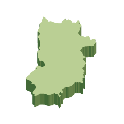 奈良県の無料フリーイラスト｜文字なし・立体(緑)