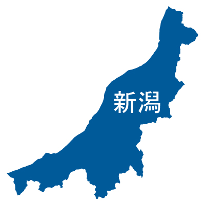 新潟県の無料フリーイラスト｜日本語・都道府県名あり(青)