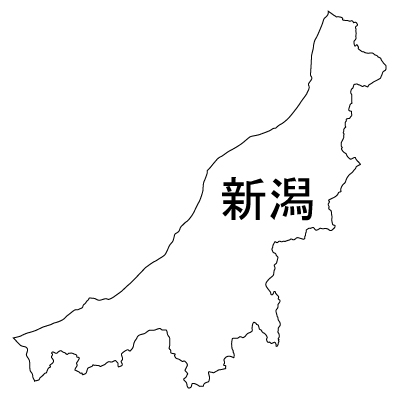 新潟県の無料フリーイラスト｜日本語・都道府県名あり(白)