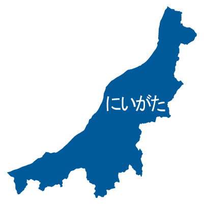新潟県の無料フリーイラスト｜日本語・ひらがな・都道府県名あり(青)