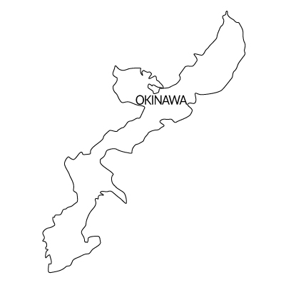 沖縄県の無料フリーイラスト｜英語・都道府県名あり(白)