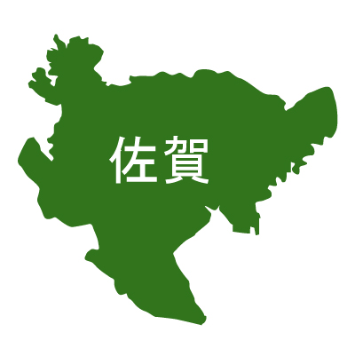佐賀県の無料フリーイラスト|日本語・都道府県名あり(緑)