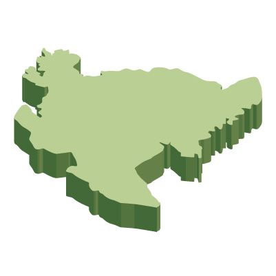 佐賀県の無料フリーイラスト｜文字なし・立体(緑)